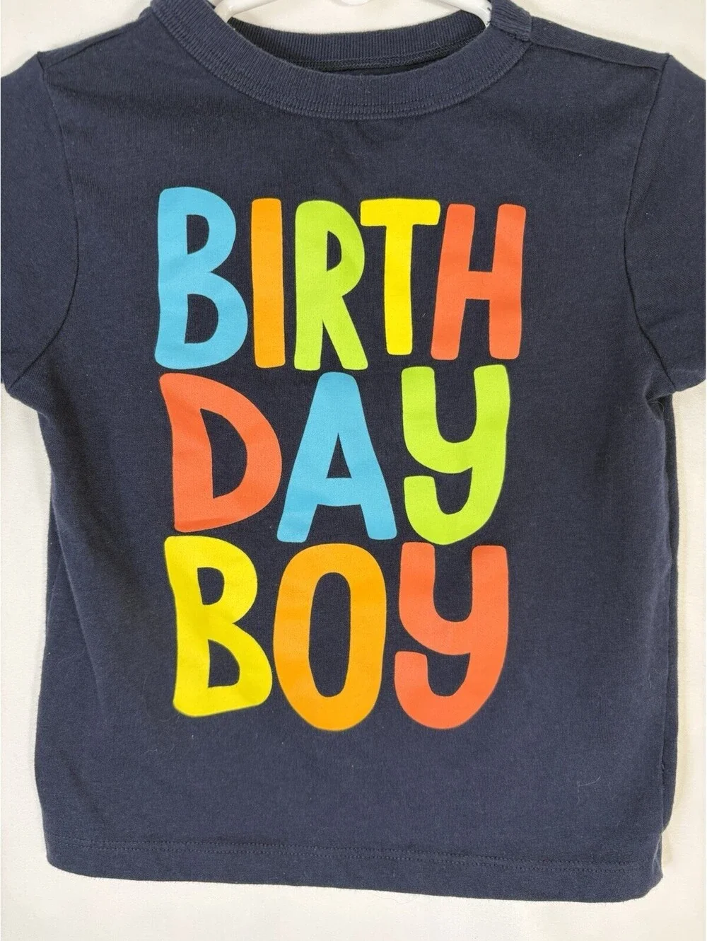 The Children’s Place Birthday Boy Shirt 2T Navy Multicolor Graphic Toddler Tee